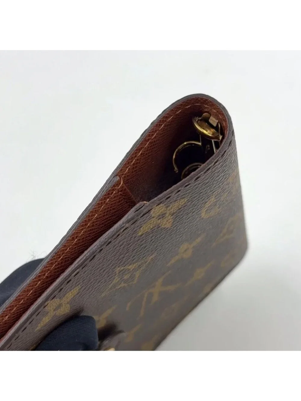 Louis Vuitton Agenda PM Monogram Leather Brown Pocket Bookcover Gold